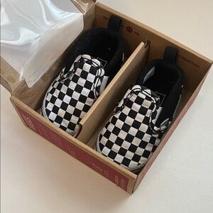 Vans Kids Black and White Checkered Slip-On Sneakers
